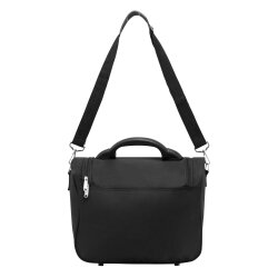 Kulturbeutel Damen und Herren, 11L Kosmetiktasche aus 600D Polyester, Gurt verstellbar, schwarz, Schminktasche oder Kameratasche ca. 35 x 22 x 28 cm