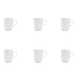 Espresso-Tassen-Set – Dickwandige, weiße Espressotassen Set aus 100% Porzellan| Espressobecher Ø 7,1 cm| 6x Tassen