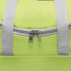 Kühltasche grün/grau ca. 32x23x37 cm, isoliert, 1,5L Flasche geeignet, verstellbarer Schultergurt, 2 Netzeinsteckfächer