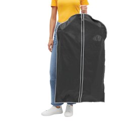 1 x Kleider Sack für Anzüge – 100x60cm – Schwarz – Sichtfenster und Reißverschluss – Anzugtasche & Kleiderschutzhülle