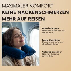 Nackenhörnchen Farbwahl für Flugzeug und Reise Nackenkissen mit samtiger Oberfläche Nackenstützkissen mit kleiner Tasche