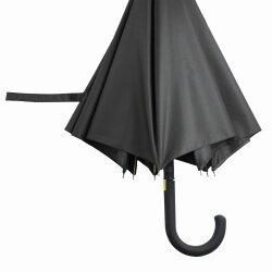 Regenschirm stylisch schwarz und gelb : Leichter Stockschirm mit 103 cm Durchmesser, Polyester-Bespannung, stabilen Fiberglas-Speichen und praktischem Knopfdruck-Öffnungsmechanismus