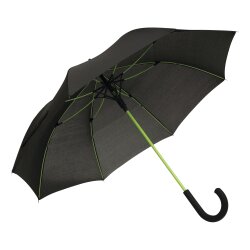 Leichter Regenschirm praktischer und stabil – großer schwarzer Stockschirm mit hellgrüner Polyester-Bespannung (103 cm) und Knopfautomatik, ideal für jeden Regen!