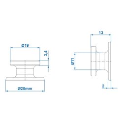 40x Planenhaken Rund Kunststoff 25x25x13mm – Ideal zur Planenbefestigung für Anhänger, Ringösen Bohrung Ø 11 mm Rundöse