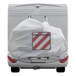 Warntafel Rot Weiß Aluminium 50x50cm für Fahrradträger LKW Warnschild Reflektierend für Italien und Spanien Transport