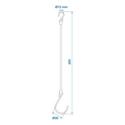 Sicherungshaken L 27cm – Robuste S-Haken mit Gummiseil, Sicherungsketten | Haken für zuverlässigen Anhängerverschluss