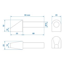 Schweißbolzen 4 x Anschweissbolzen 94mm Ankerbolzen SET Ø15 mm Bordwandscharnier