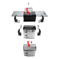 AS Batterientasche Auto für 88Ah-92Ah –  Autobatterie- Schutzhülle vor Frost, Nässe, Schmutz | Batteriebox mit Verschluss AS