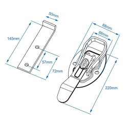 Spannverschluss mit Gegenstück 220x40 mm – Bordwandverschluss für Anhänger und Kisten Verzinkter Kistenverschluss 766 Gr