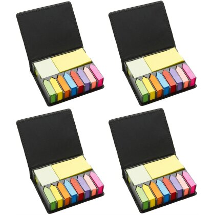 4x Notizzettel Set 1200 Stk Bunt im Etui Haftnotizen je 3 Formaten Klebezettel und Notizblock Papier 32x100 Haftstreifen