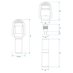 2x Halter für Rundumleuchte schweißbar L100mm...