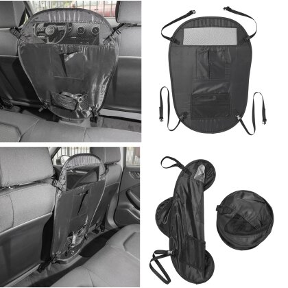 Hundesitz Auto Trennnetz – Sicherer Autositz für Hunde 71x50cm - mit Netztasche und Steckfächern - Hund sicher im Auto!