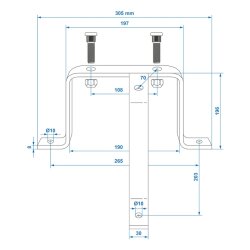 Reserveradhalter Stahl mit 3x Befestigungslöchern, Reserveradhalterung mit Abstand 26,5 cm / 25 cm. Inklusive Zubehör