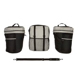 2x Gepäckträger Tasche mit 28 L Volumen Fahrradtasche 3tlg und Gepäckträgertasche und Packtaschen Fahrrad Gepäcktasche