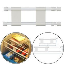 1 x Klemmstange für Wohnmobil & Küche – Ausziehbar, 25,5–43 cm, Doppelstange, hält Geschirr sicher mit Vinylbeschichtung