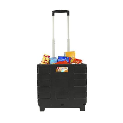 Einkaufstrolley klappbar Trolley Einkaufswagen Einkaufskorb Klappbox 32L  schwarz, 28,90 €