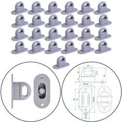 25 x Planen Drehverschlüsse, hellgrau, Polyamid,...