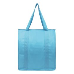 5 x Kühltasche Groß Einkaufstasche 35x25x38 Reißverschluss Stoffbeutel Hellblau