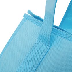 5 x Kühltasche Groß Einkaufstasche 35x25x38 Reißverschluss Stoffbeutel Hellblau