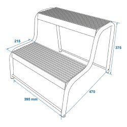 Trittstufe für Wohnmobil und Wohnwagen – Doppeltrittstufe für sicheren Einstieg – Trittstufen Treppe Ein- und Aussteigen