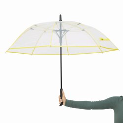 Regenschirm Transparent halbautomatik Ø103 cm Stockschirm 420 Gramm Schirm Gelb