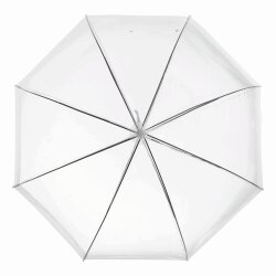 Glockenschirm Ø83 cm Stockschirm 322 Gr Schirm Transparent Regenschirm Weiß