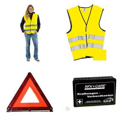 Warnwesten 4er Set gelb Klettverschluss DIN EN ISO 20471 Sicherheitsweste  Auto -, 12,99 €