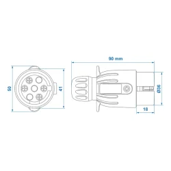 Adapter Anhänger 7 auf 13 mit Magnet Betriebsspannung 12 Volt