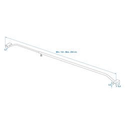 2x Flachplanenbügel Anhänger Planenbügel 132-204 cm 2,5mm Stärke Entwässerung durch Planenspanner – Anhängerzubehör