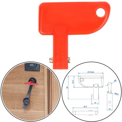 1 x Batterietrennschalter Not-Aus-Schalter – orange, 11 mm Durchmesser, für schnelle Stromabschaltung, zuverlässige Ausführung