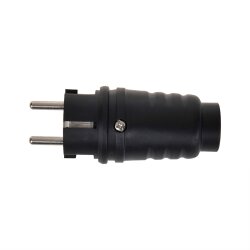 AS Schuko-Stecker 220-250V – Gummistecker und Gerades Ausgangskabel mit Flachstecker Stecker Schutzkontaktstecker mit P44 AS