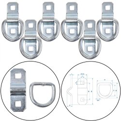 6 x Zurrbügel aus verzinktem Stahl 800kg Zugkraft,...