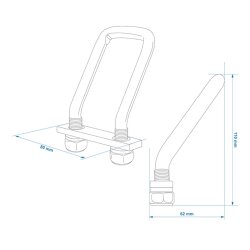 6x Zurrmulde für Anhänger 60x110mm - Zurrösen U-Bügel Zurrbügel Zugkraft von 800daN, verzurrösen für Ladungssicherung