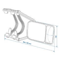 2 Wohnwagenspiegel mit integriertem Weitwinkelspiegel – Caravanspiegel - Einfach zu montieren, vibrationsfrei, E-geprüft