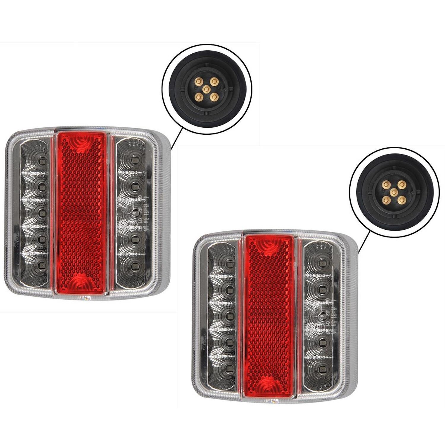 2x 6-functional LED Rückleuchte Anhänger Rücklicht 12V E9