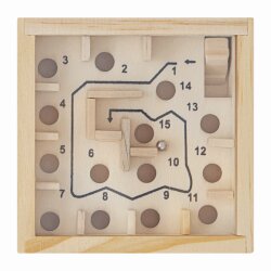 Labyrinth Holz 9 x 9 cm Mini Labyrinthspiel Geduldspiele, Reisespiel Spiel BWI