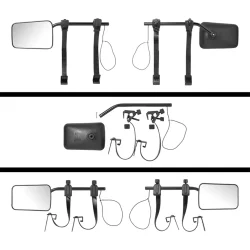 2x Universelle Wohnwagenspiegel mit elastischen Spanngummis – Inkl. Aufbewahrungstasche Caravanspiegel mit Flachglas