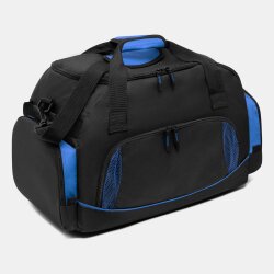 Sporttasche Universal Schwarz/Blau 56L Weekender Damen mit Schuhfach, 60x36x26cm – Reisetasche Herren mit Seitentaschen