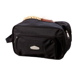 Kosmetiktasche Damen – Kulturtasche Schwarz 30x17,5x13,5cm mit Handschlaufe – Ideal als Kulturbeutel oder Schminktasche