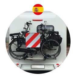 AS Warntafel Alu Fahrradträger Wohnmobil LKW Rot Weiß Italien Spanien AS