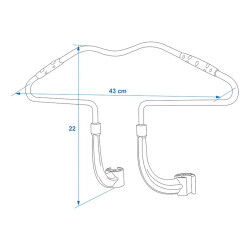 Auto Kleiderbügel Kopfstütze – Universeller Kleiderbügel für Kopfstützen bis 16 mm – Für Anzüge, Jacken & Mäntel Breite 43cm