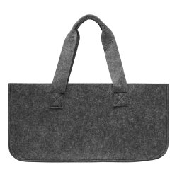 2x Filztasche mit Tragegriffen Kaminholzkorb Filz  – Grau Brennholzkorb 50x25x25cm – Holztasche verwendbar als Kaminholztasche