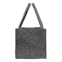 2x Filztasche mit Tragegriffen Kaminholzkorb Filz  – Grau Brennholzkorb 50x25x25cm – Holztasche verwendbar als Kaminholztasche