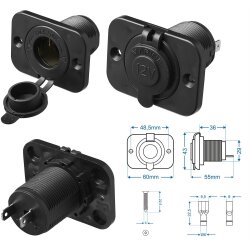 Einbaustecker für Zigarettenanzünder 12V/24V...