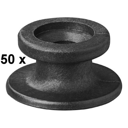 50x Planenhaken Rund Kunststoff 25x25x13mm – Ideal zur Planenbefestigung für Anhänger, Ringösen Bohrung Ø 11 mm Rundöse