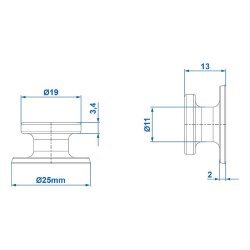 50x Planenhaken Rund Kunststoff 25x25x13mm – Ideal zur Planenbefestigung für Anhänger, Ringösen Bohrung Ø 11 mm Rundöse