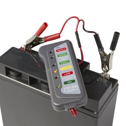 Batterietester 12V mit 6 farbigen LED – Autobatterie Tester für präzise Kontrolle  – Kfz Batterietester