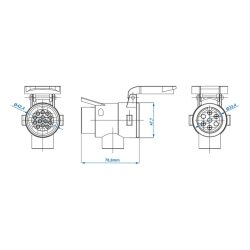 2x Adapter Anhänger 7-polig auf 13-polig – Schwarz 130x104x60 mm Konstante (+) für Anhängerstecker ca. 150 g Steckdose