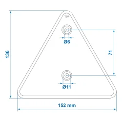 4 x Dreiecksreflektoren ca. 162mm x 142mm E20 Prüfzeichen – Reflektoren für Anhänger Rückstrahler Dreieck Katzenaugen