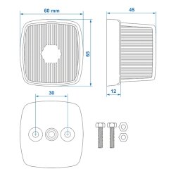 2x Begrenzungsleuchte 12V/24V Anhänger Leuchte Positionsleuchten Umrissleuchten Pkw Beleuchtung inkl Schrauben Ø 65x60mm